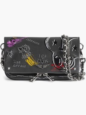 ZADIG & VOLTAIRE Rock Nano Humberto Clutch Crossbody Bag in Grey